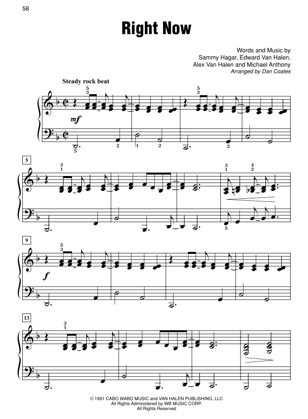 Simply Rock 90s EasyPiano - Coates - Alfred