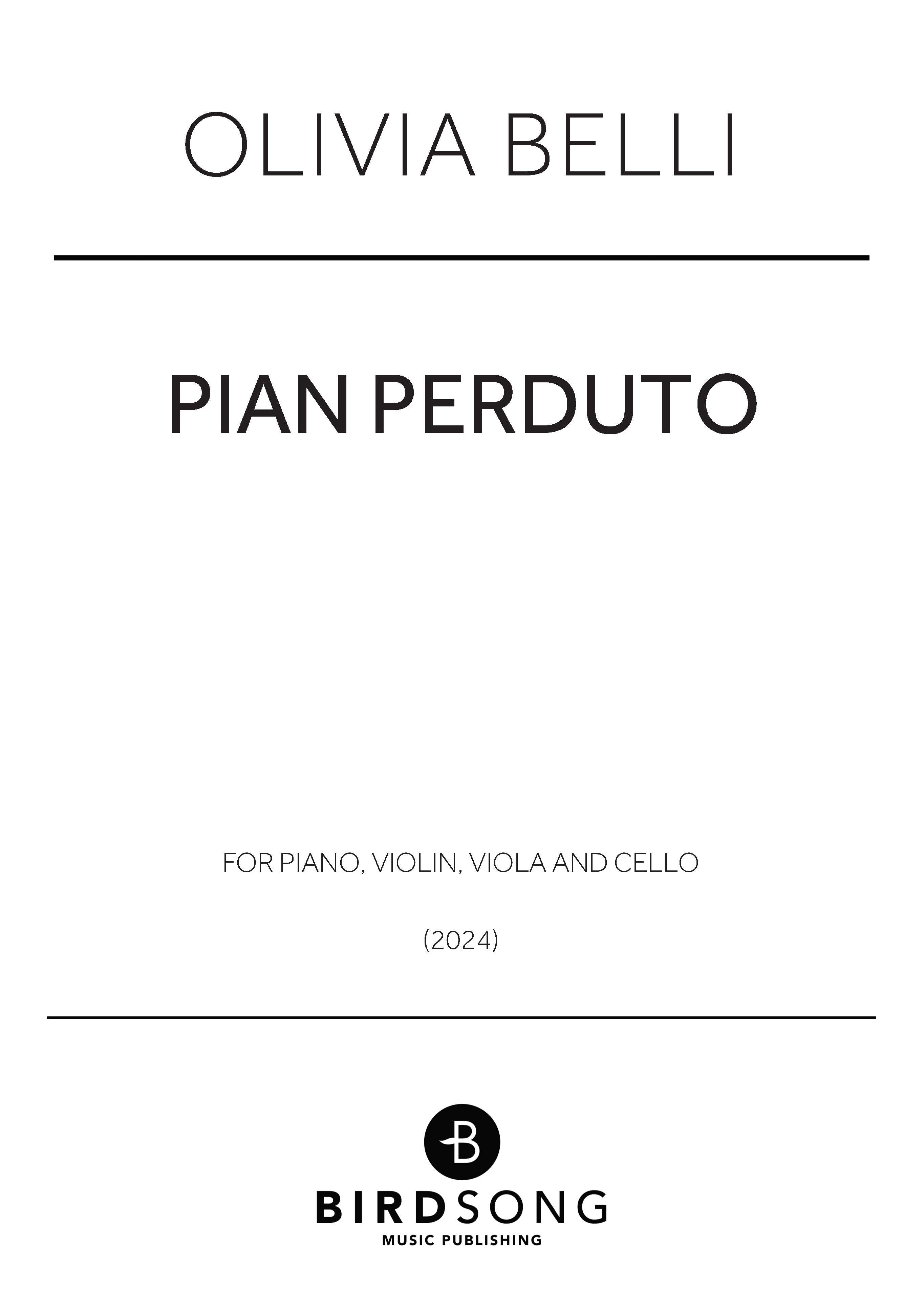 Pian Perduto - Piano Quartet (Digital Download)