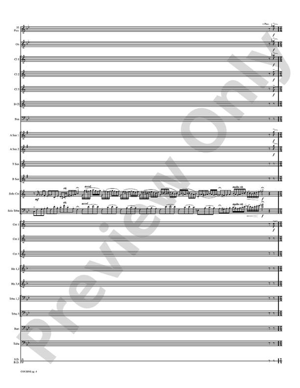 Cousins (Cornet and Trombone Duet and Concert Band) - Concert Band Conductor Score & Parts (Digital Download)