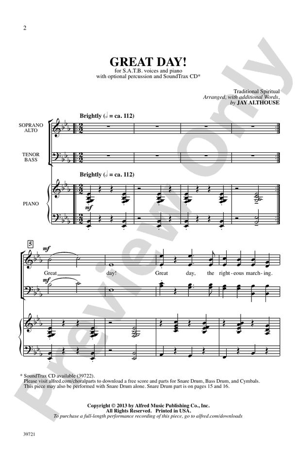 Great Day! – SATB Choral Octavo (Digital Download)