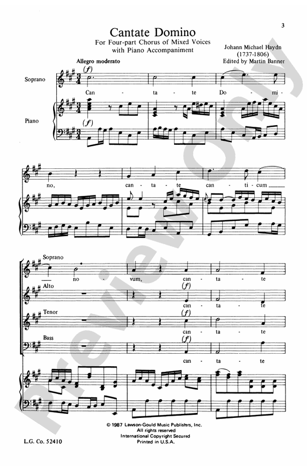 Cantate Domino – SATB Choral Octavo (Digital Download)