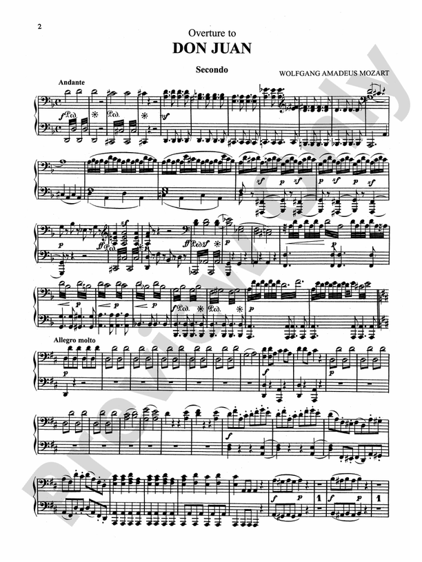 Mozart - Opera Overtures (Arrangements) - 1 Piano, 4 Hands (Digital Download)