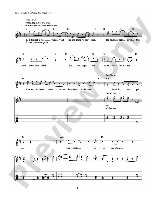 Everyday Is a Winding Road - Guitar TAB (Digital Download)