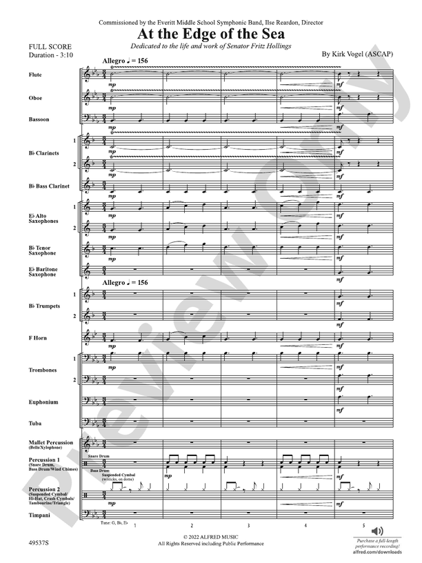 At the Edge of the Sea - Concert Band Conductor Score & Parts (Digital Download)