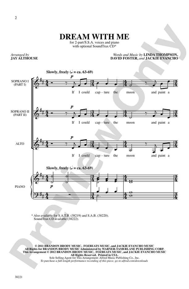 Dream with Me – 2-Part / SSA Choral Octavo (Digital Download)