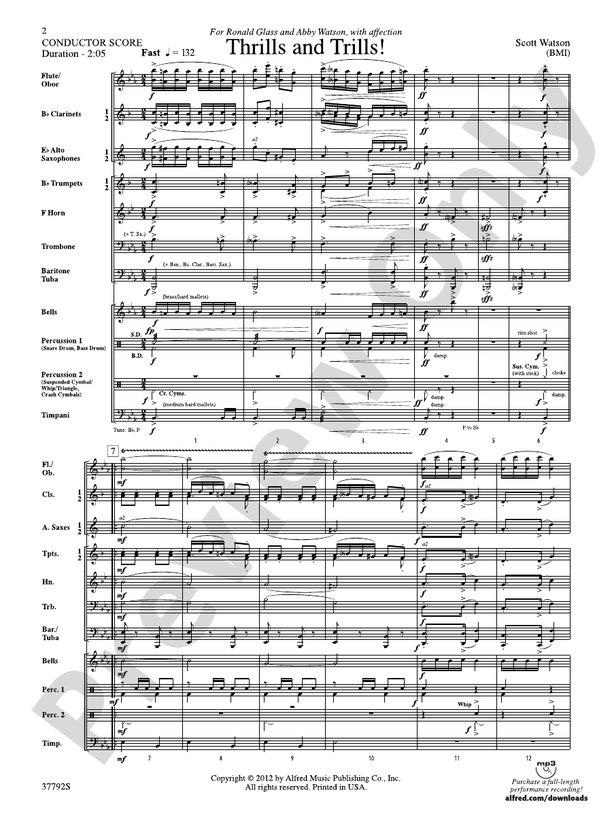 Thrills and Trills! - Concert Band Conductor Score & Parts (Digital Download)
