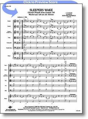Sleepers Wake Arr Newbold String Orch Sc/Pts - Johann Sebastian Bach - Soon Hee Newbold FJH Music Company Score/Parts