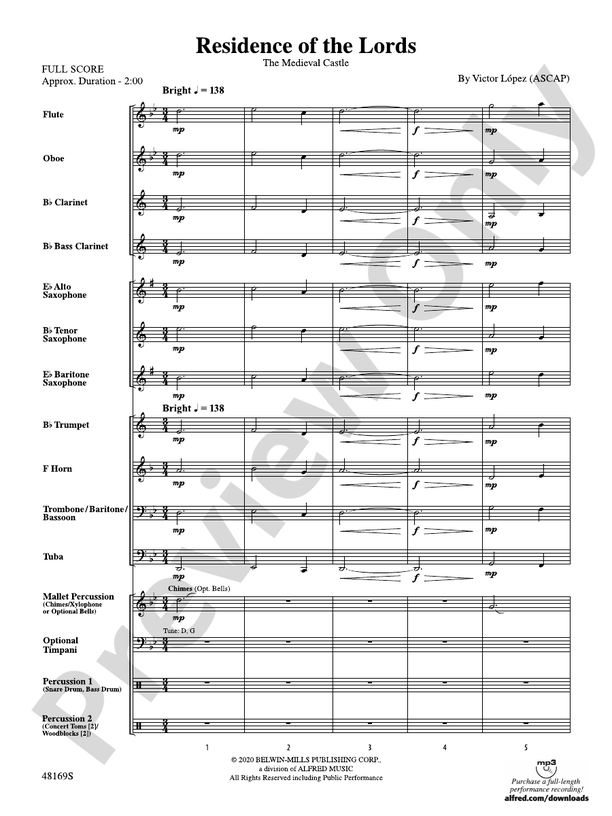 Residence of the Lords - Concert Band Conductor Score & Parts (Digital Download)