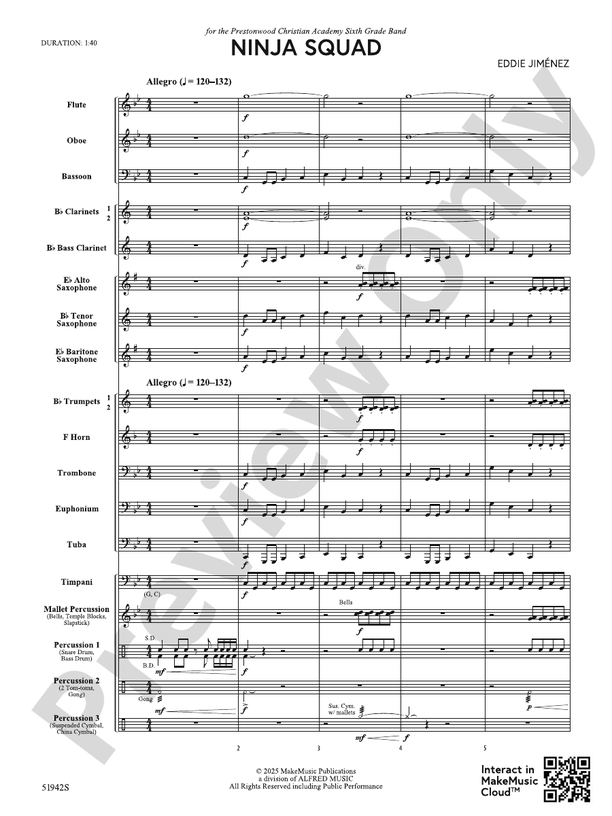 Ninja Squad - Concert Band Conductor Score & Parts(Digital Download)