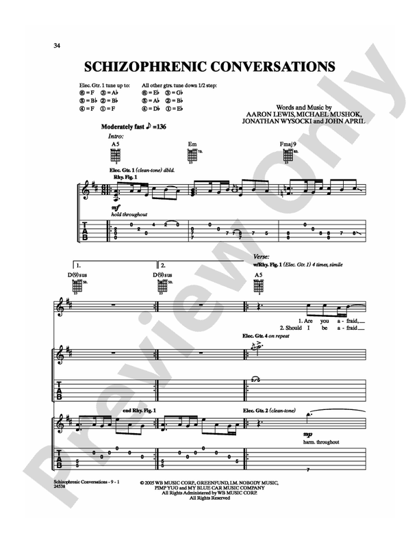 Schizophrenic Conversations - Guitar TAB (Digital Download)