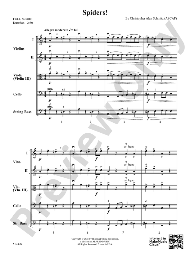 Spiders! - String Orchestra Conductor Score & Parts (Digital Download)