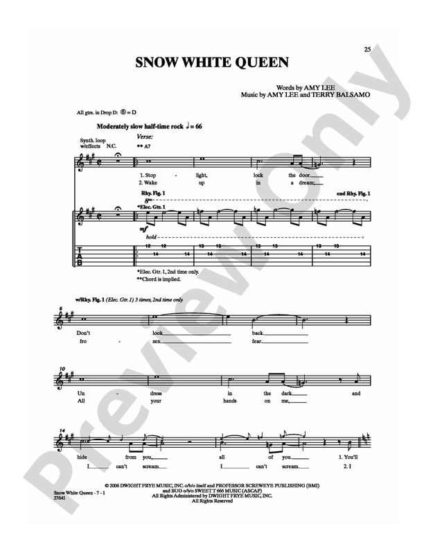 Snow White Queen - Guitar TAB (Digital Download)