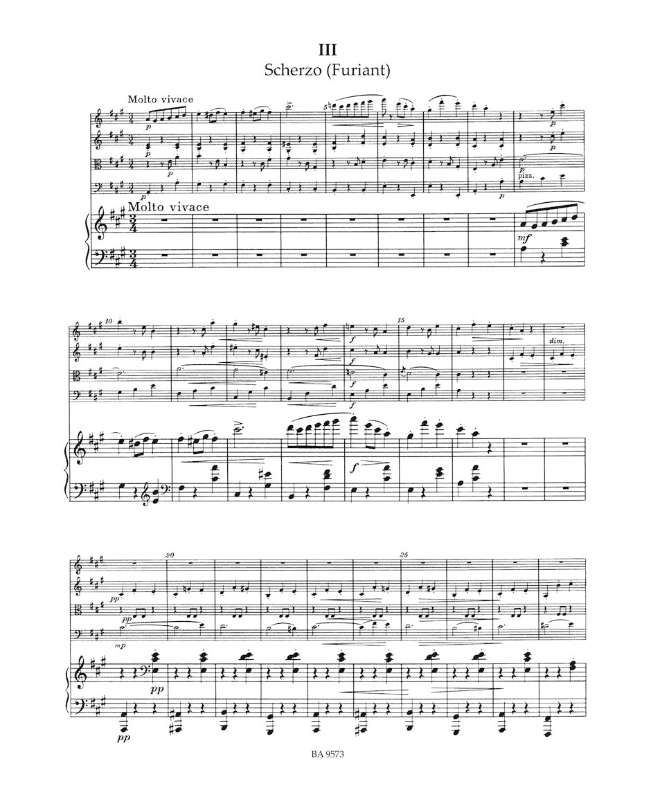 Dvorak - Piano Quintet in A Major Op. 81 Score & Parts - Barenreiter