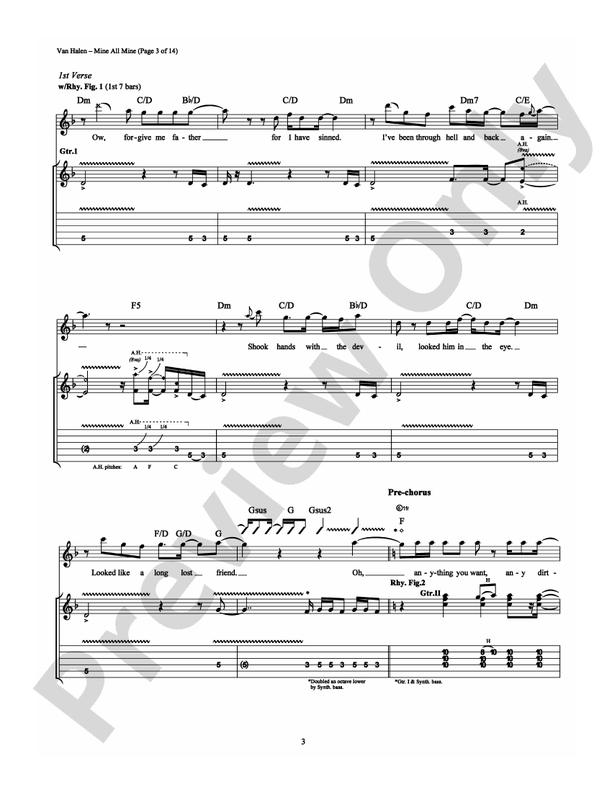 Mine All Mine - Guitar TAB (Digital Download)