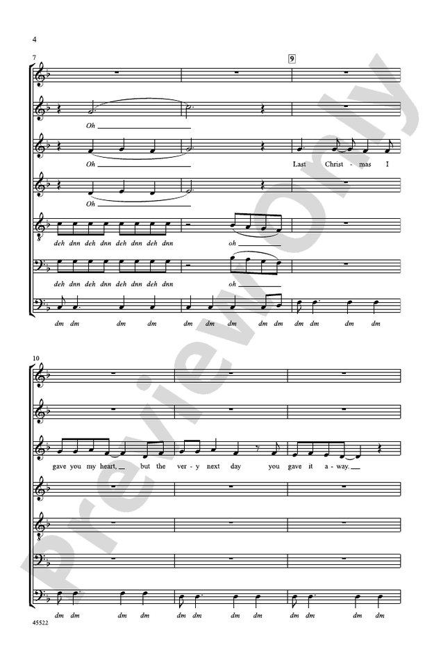 Last Christmas – SATB, a cappella Choral Octavo (Digital Download)