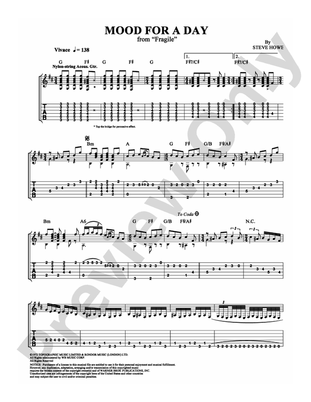 Mood for a Day - Guitar TAB (Digital Download)
