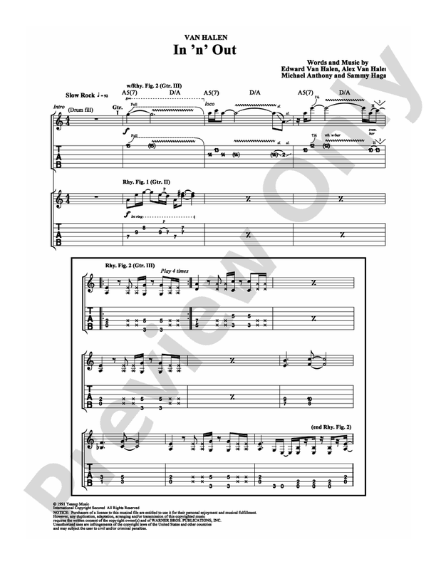 In 'n' Out - Guitar TAB (Digital Download)