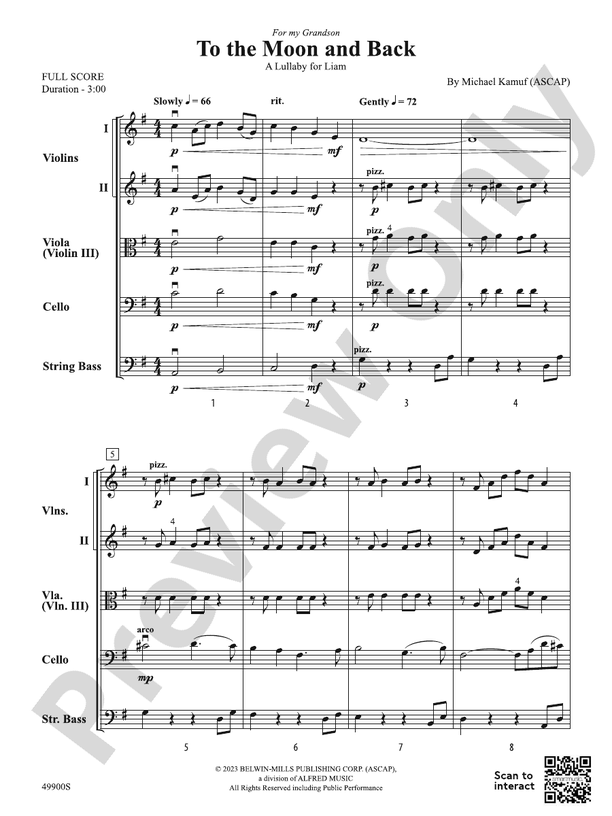 To the Moon and Back - String Orchestra Conductor Score & Parts (Digital Download)
