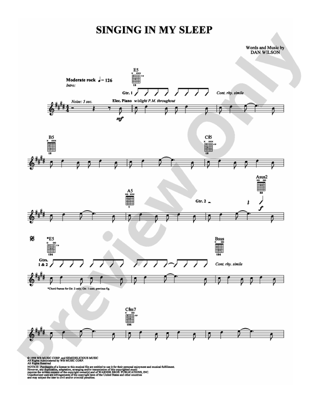 Singing in My Sleep - Guitar TAB (Digital Download)