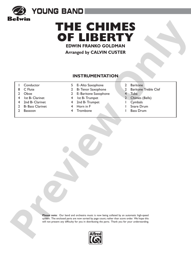 The Chimes of Liberty (Grade 2) - Concert Band Conductor Score & Parts (Digital Download)