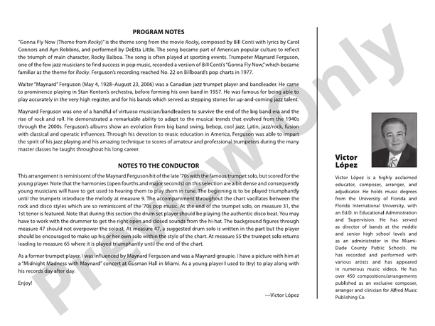 Gonna Fly Now - Jazz Ensemble Conductor Score & Parts(Digital Download)