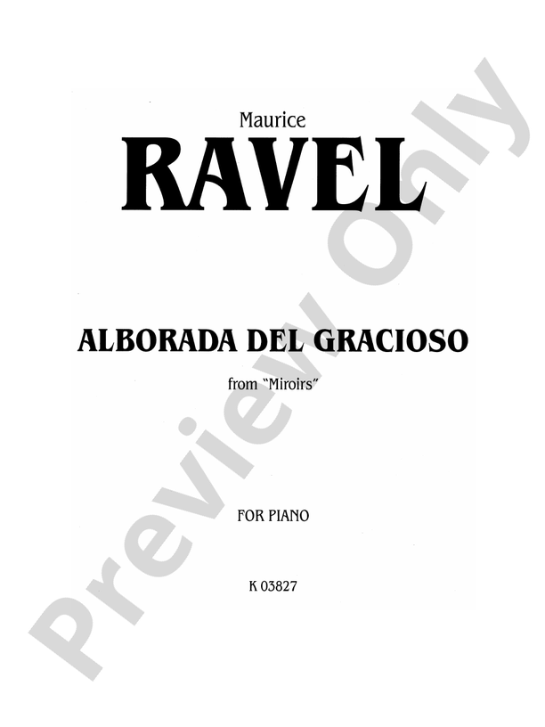 Ravel - Alborada Del Gracioso from Miroirs - Piano Solo (Digital Download)