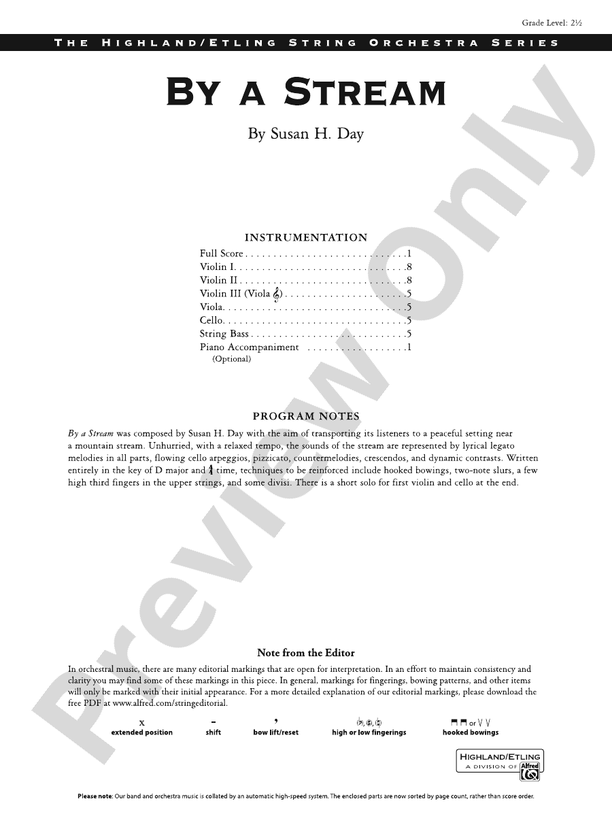 By a Stream - String Orchestra Conductor Score & Parts (Digital Download)