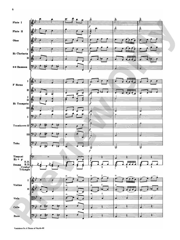 Variations on a Theme of Haydn – Full Orchestra Conductor Score & Parts (Digital Download)