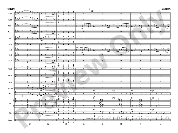 Recorda Me – Jazz Ensemble Conductor Score & Parts (Digital Download)