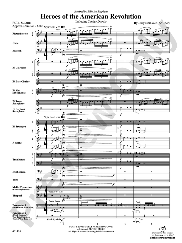 Heroes of the American Revolution - Concert Band Conductor Score & Parts (Digital Download)