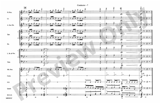Fox Sports Themes – Marching Band Conductor Score & Parts (Digital Download)