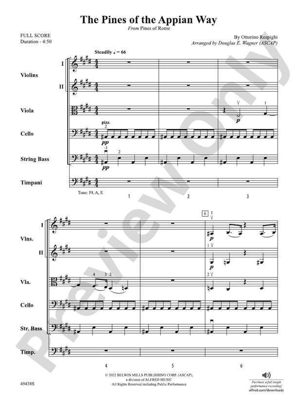 The Pines of the Appian Way - String Orchestra Conductor Score & Parts (Digital Download)