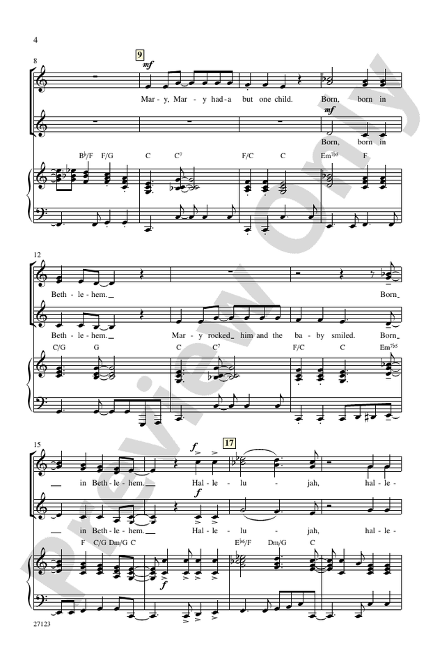 Mary, Mary Had-A But One Child – SSA Choral Octavo (Digital Download)