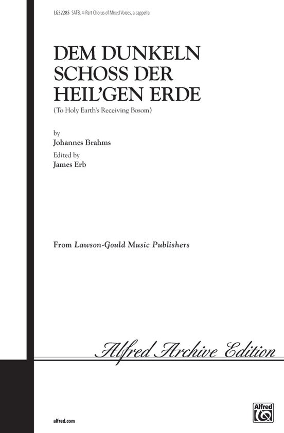 Dem Dunkeln Schoss Der Heil'gen Erde – SATB Choral Octavo (Digital Download)