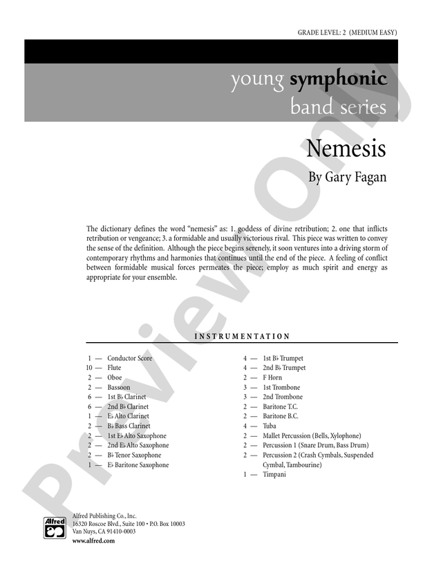 Nemesis - Concert Band Conductor Score & Parts (Digital Download)