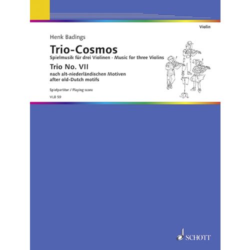 Badings - Trio Cosmos Volume 7 - 3 Violins Playing Score Schott VLB59