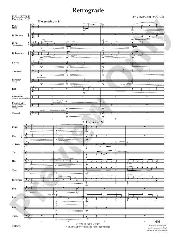 Retrograde - Concert Band Conductor Score & Parts (Digital Download)