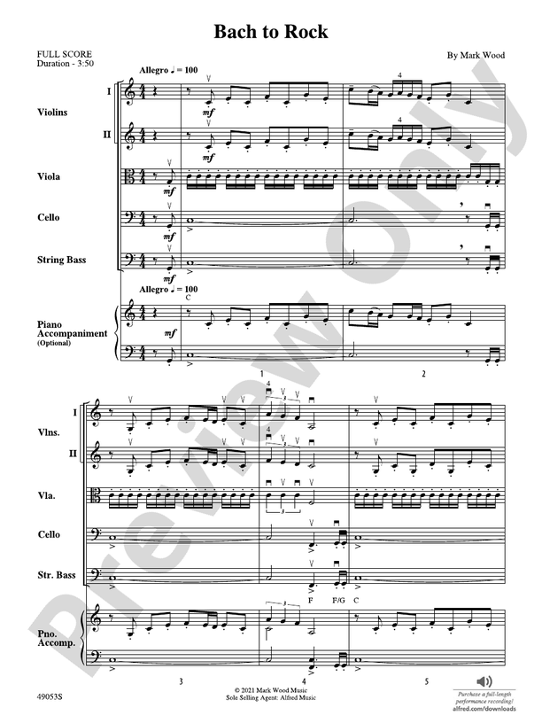 Bach to Rock - String Orchestra Conductor Score & Parts (Digital Download)