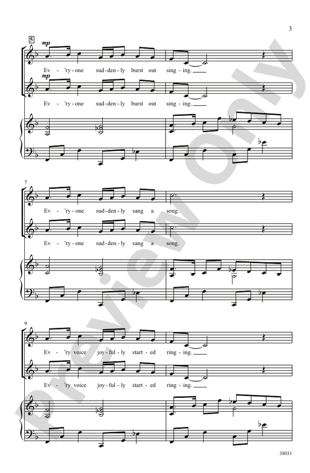 Everyone Sang – SSA Choral Octavo (Digital Download)