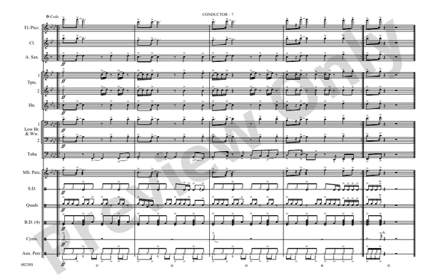 Don't Start Now – Marching Band Conductor Score & Parts (Digital Download)