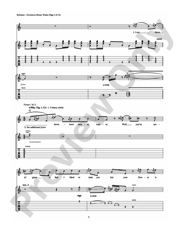 Downtown Money Waster - Guitar TAB (Digital Download)