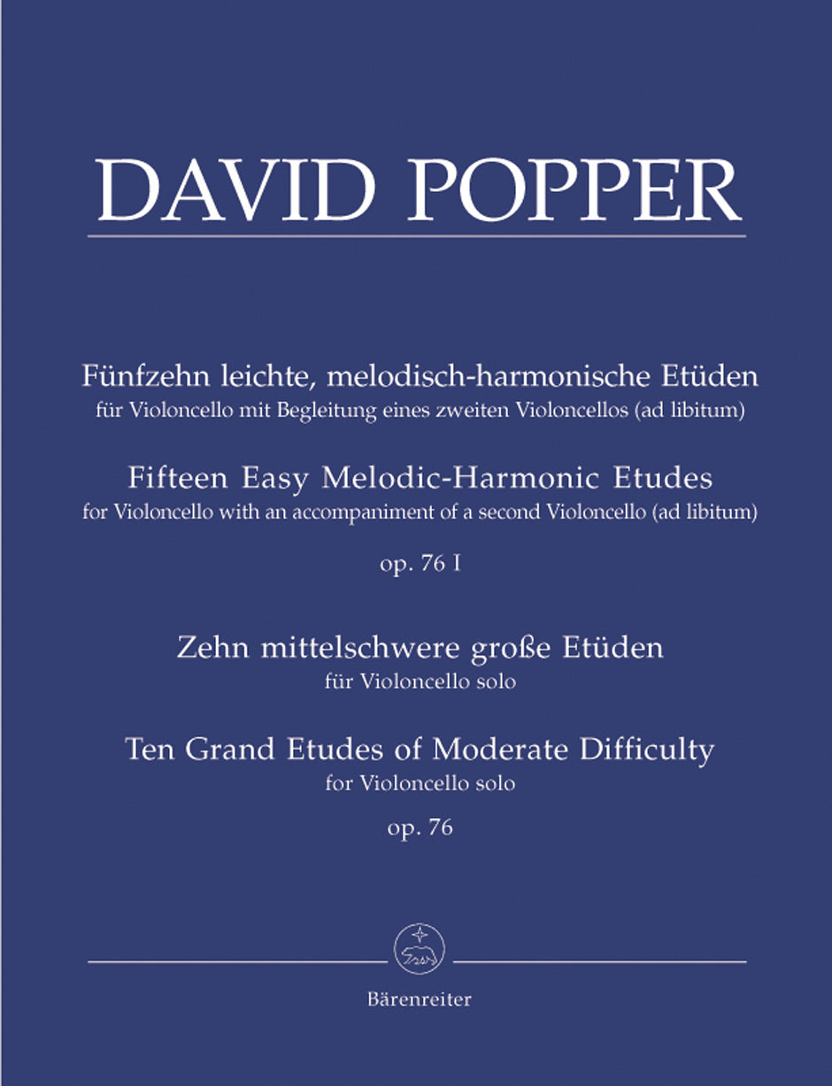 Popper 15 Easy Etudes Op 76 I & 10 Etudes Op 76