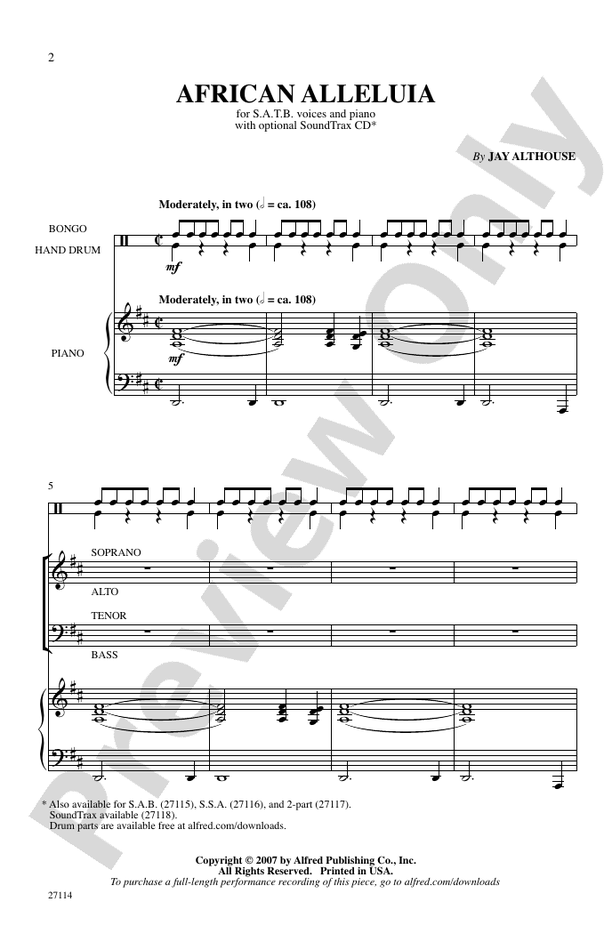 African Alleluia - SATB Choral Octavo (Digital Download)