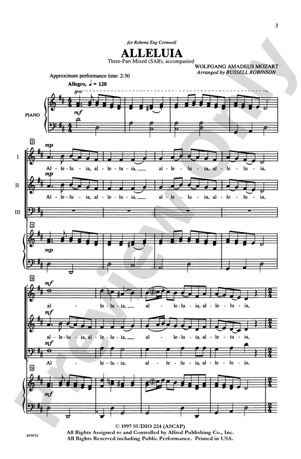 Alleluia - SAB Choral Octavo (Digital Download)