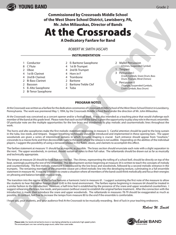 At the Crossroads - Concert Band Conductor Score & Parts (Digital Download)