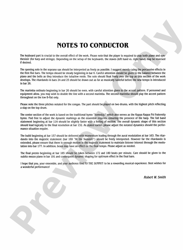 To the Summit! (Strive for the Highest) - Concert Band Conductor Score & Parts (Digital Download)