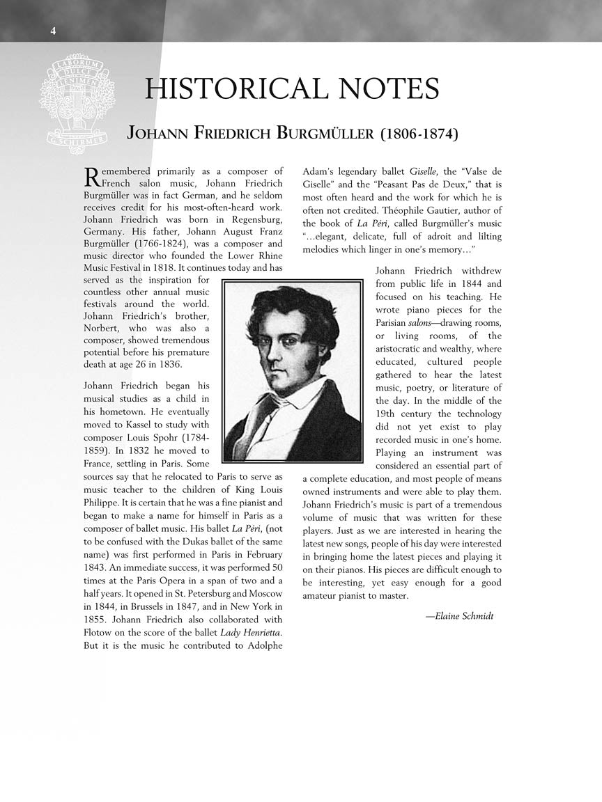 Burgmuller - 25 Progressive Studies Op100 - Piano Solo Schirmer 297086