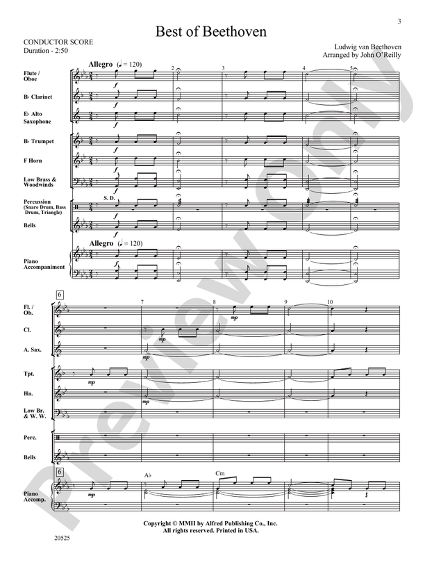 Best of Beethoven - Concert Band Conductor Score & Parts (Digital Download)