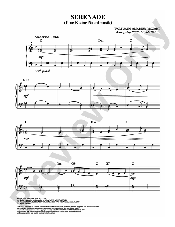 Mozart - Serenade - Easy Piano (Digital Download)