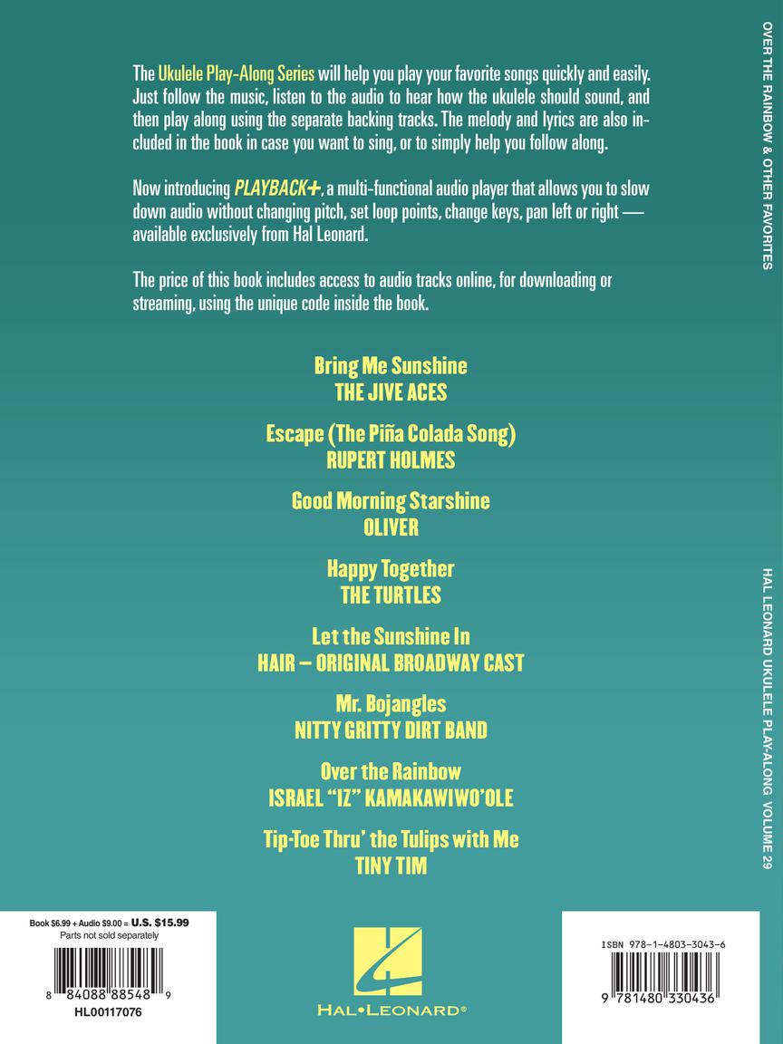 Over the Rainbow & Other Favorites - Ukulele Play-Along Volume 29 - Various - Ukulele Hal Leonard/OLA